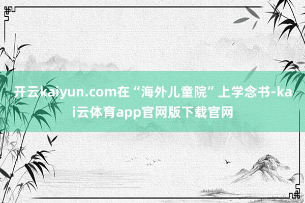 开云kaiyun.com在“海外儿童院”上学念书-kai云体育app官网版下载官网